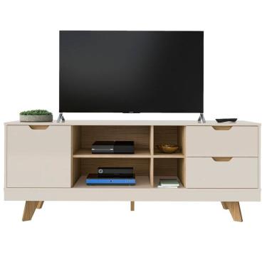 Imagem de Rack Bancada Para Tv 65 Pol 160 cm 4225 Off White Carvalho ARLY