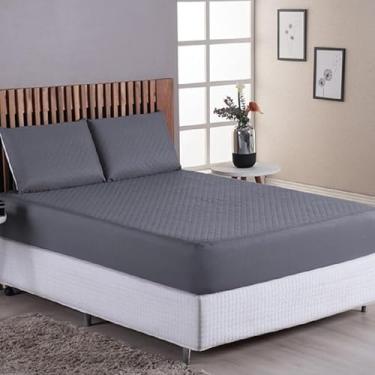 Imagem de Capa Para Colchão Protetor Impermeavel Silencioso Matelado Antibacteriano Antialérgico Varios Tamanhos Casal Padrão Queen King Size Solteiro (Cinza, King)