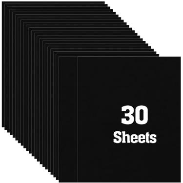 Imagem de ZOCONE Papelão preto de 30 folhas, 21,5 x 11, 250 g/m²/41,7 kg de papel preto de espessura para artesanato DIY, papel de arte preto para convites, impressão, desenho, scrapbook, suprimentos para fazer cartões (preto)