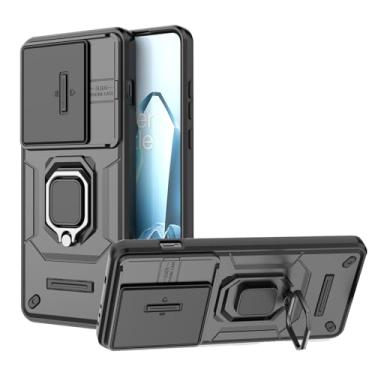 Imagem de Capa para OnePlus 13 5G (não serve para 13R), para OnePlus 13, capa protetora de camada dupla, armadura resistente [grau militar] protetora, com lente protege a capa com suporte magnético (preta, para