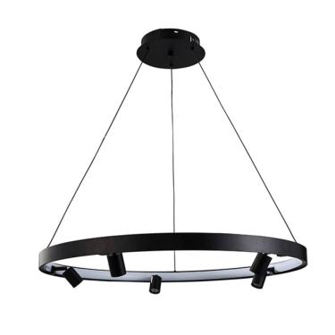 Imagem de Pendente Lilla Redondo Alumínio Preto 80cm Led 52W 3000K