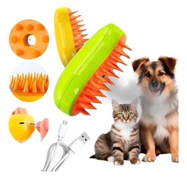 Imagem de Escova Pet 3 Em 1 Removedor De Pelos Vapor Massagem Elétrica - Napi
