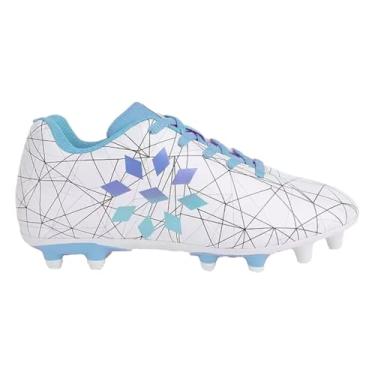 Imagem de Chuteira de futebol feminina RIP IT, Branco/azul-petróleo, 10 Big Kid