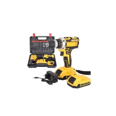 Imagem de Furadeira Parafusadeira 12V/21V, Kit com 2 Baterias, Maleta e Acessórios, Amarelo e Preto