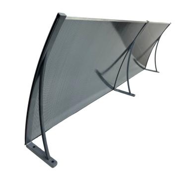 Imagem de Toldo Policarbonato 1,80 X 0,50m Cinza e Fumê com Kit