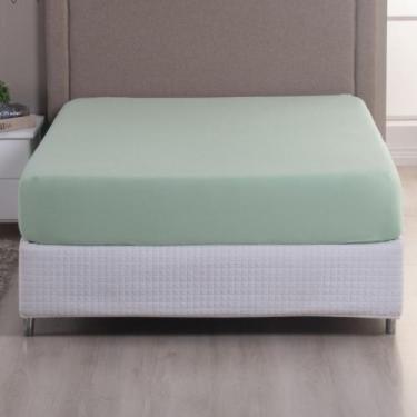 Imagem de Lençol Avulso King Malha 100% algodão c/ Elástico - Malucassim, Verde