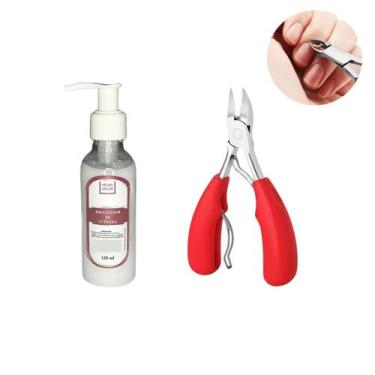Imagem de Creme Amolecedor Removedor Cutícula + Alicate Unhas Mãos Pés - Orion M