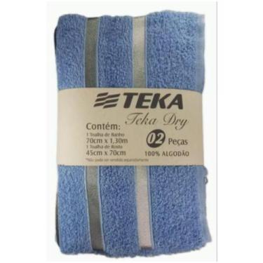 Imagem de Jogo de toalhas 2 peças teka dry (1 rosto+1 banh, AZUL CLARO
