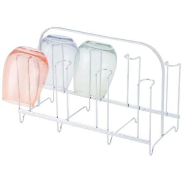 Imagem de Porta Copos Suporte Escorredor de 8 Lugares Cromado Organização Cozinh