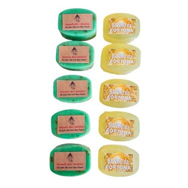 Imagem de Kit 5 Mini Sabonetes Abre Caminhos e 5 Mini Banho da Fortuna, 50g Cada