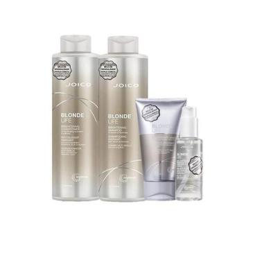 Imagem de Joico Blonde Life Brightening Shampoo 1L Condicionador 1L Mascara 150m