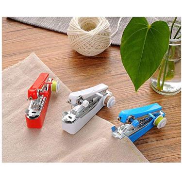 Imagem de WOIWO 1 mini máquina de costura manual portátil para uso doméstico, bolso portátil, viagem ao ar livre, costura pequena (a cor é distribuída aleatoriamente)