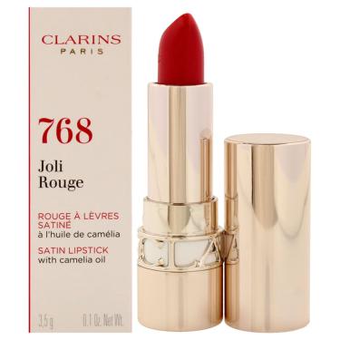 Imagem de Batom Clarins Joli Rouge Satin 768 Strawberry 3mL para mulheres