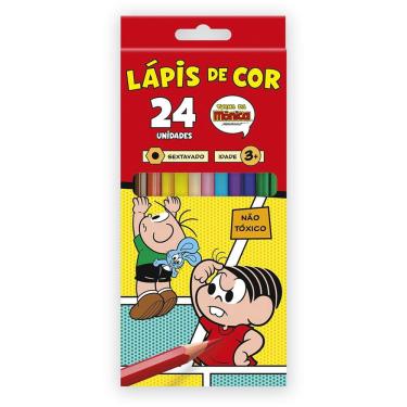 Imagem de Lápis de Cor 24 cores sextavado, Turma da Mônica Spiral