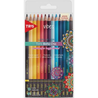 Imagem de Lápis De Cor Vibes - Tons Boho Chic - 12 Cores + 1 Lápis 6B - Tris