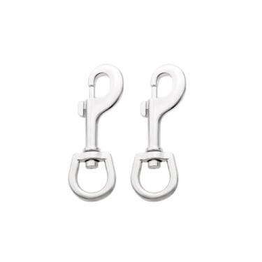 Imagem de LuoQiuFa 2 ganchos de pressão de parafuso de olhal giratório de 10 cm, capacidade de carga de 81 kg, clipes de bandeira de extremidade única de liga de zinco, ganchos de parafuso de gatilho