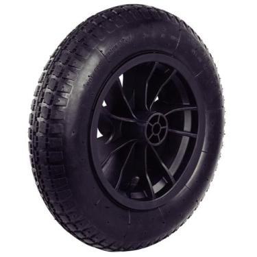 Imagem de Pneu Com Câmara 3.25/8'' Roda e Bucha Plástica P/ Carrinho de Mão (777