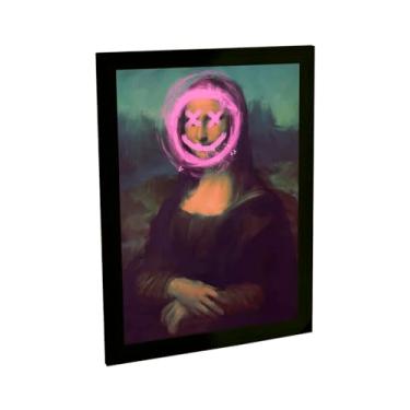 Imagem de Quadro Decorativo Monalisa Pichada Grafite Banksy Decoração Quarto Sala