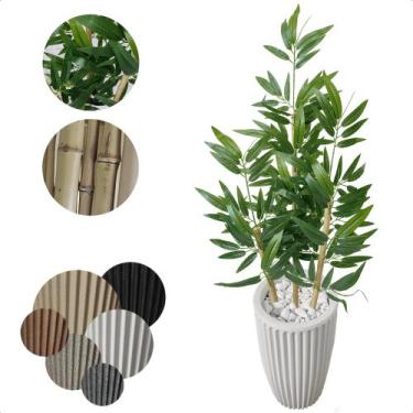 Imagem de Bambu Planta Artificial Grande com Vaso Decoração para Sala - Flor de 