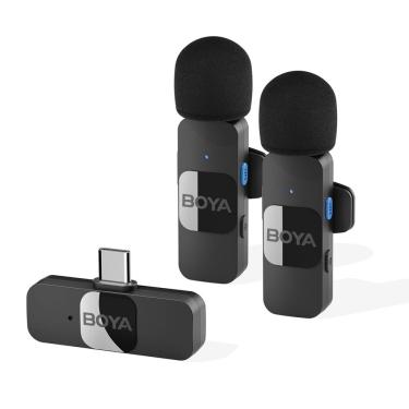Imagem de Microfone de lapela sem fio boya para smartphone Android USB C e tablet