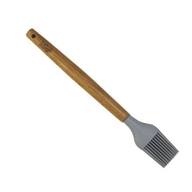 Imagem de Pincel Cucina em Silicone Cinza com Cabo em Madeira 27cm - Fracalanza