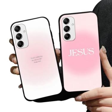 Imagem de Zrutru Pacote com 2 capas de telefone Jesus versículo da Bíblia God is Within Her She Will Not Fail para Samsung Galaxy A16 5G Capa de silicone à prova de choque para Samsung A16 6,7 polegadas