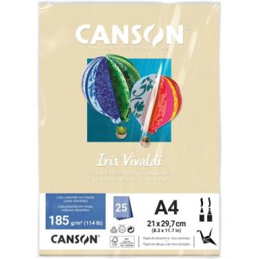 Imagem de Papel A4 Color IRIS Vivaldi Creme 185G - Pacote com 25 Folhas - Canson