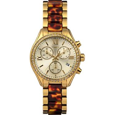 Imagem de Timex Relógio feminino 38 mm - Pulseira dourada com mostrador dourado e caixa dourada, Dourado