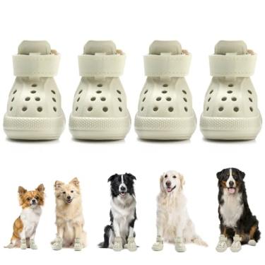 Imagem de Lukovee Sapatos de cachorro para pavimento quente - Sandálias respiráveis antiderrapantes para cães com listras refletivas, fácil de colocar e tirar, botas de verão fáceis de limpar para cães pequenos