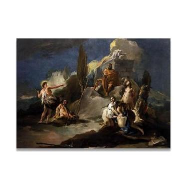 Imagem de Impressão em tela Tiepolo Apollo e Marsyas Giovanni Battista – Obra-prima rococó barroca, pintura escolar de Veneza, pintura a óleo decorativa para galeria doméstica 60 x 84 cm