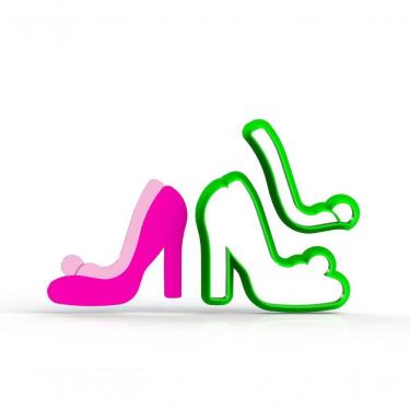 Imagem de Cortador Sapato Salto Sapatinho De Cristal - Cinderela - Barbie Modular Tamanho 7 Cm