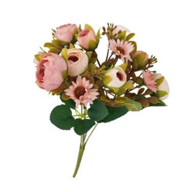 Imagem de Flor Artificial Buquê Camélia E Margarida 30cm