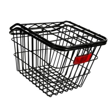 Imagem de rockible Suporte de bagagem traseiro para bicicleta, suporte de carga para banco traseiro, revestimento antiferrugem, cesta de carga de grande capacidade para, com Tampa