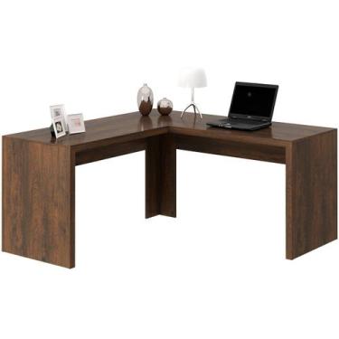 Imagem de Mesa de Canto para Escritório em L Angular MDP - Tecnomobili, Rústico