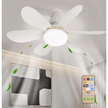 Imagem de Ventilador De Teto com Lampada Encaixe E27 Iluminação LED 30W Silencioso e Inteligente com Controle Remoto Bivolt Rosqueado