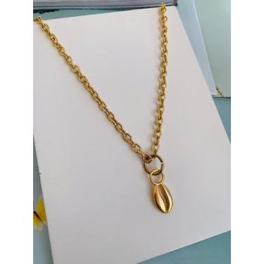 Imagem de Colares choker Búzios banhado a Ouro tendência Praia Verão - Dondocas.