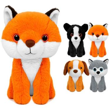 Imagem de Cachorrinho E Raposa Baby Lindos Pelúcia Macia Compacta E Decorativa P