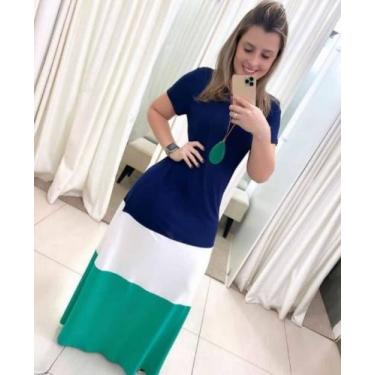 Imagem de Vestido 3 Cores Moda Femenina - nascimentomodas2020, Azul marinho, Bra
