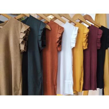 Imagem de Blusa gola rasa regata babado - filó modas, Rosa, p