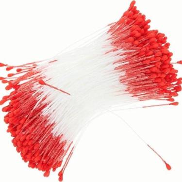 Imagem de Pistilo Para Artesanato Flor Vermelho 6Cm Com 100 Unidades - Lns