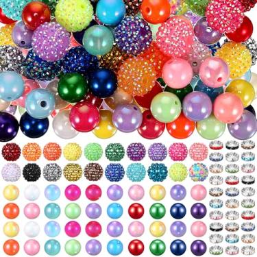 Imagem de Huquary 160 peças de contas para canetas, joias, resina, cristal, strass, espaçador, espaçador, miçangas, para chaveiros com contas, artesanato faça você mesmo, suprimentos para fabricação de joias