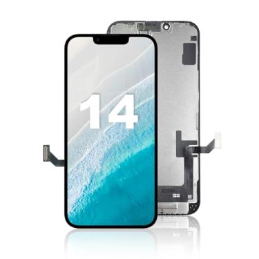 Imagem de Para substituição de tela do iPhone 14, atacado Full HD 15.5 cm COF LCD Display 3D Touch Digitalizador Assembléia com adesivo à prova d'água, para (modelos A2649, A2881, A2884, A2883, A28820) Sem