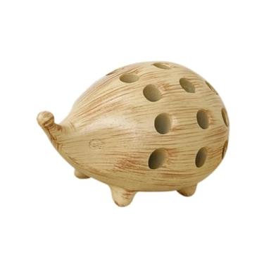 Imagem de IEUDNS Porta-lápis, artigos de papelaria, estojo de lápis de animais, acessórios de mesa de madeira com furos para armário de mesa de sala de aula escolar