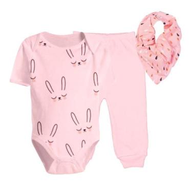 Imagem de Kit Enxoval Bebê 3 Peças Conjunto Body e Mijão Com Babador - Koala Bab