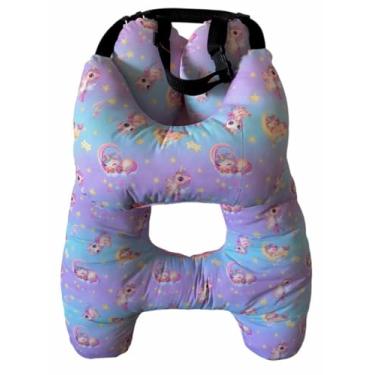 Imagem de Almofada Infantil Com Formato de H – Confortável para Viagens de Carro, com Protetor de Pescoço (Unicórnios)