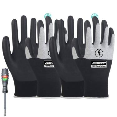 Imagem de Luvas de eletricista JSBAGGT 6PCS 400V Resistência à tensão