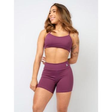 Imagem de Conjunto Fitness Top Alça Short Legging Poliamida Premium Cós Alto Fem