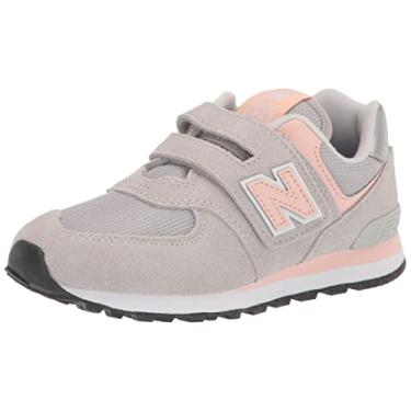 Imagem de New Balance Tênis infantil 574 Core Hook and Loop, Nuvem de chuva/névoa rosa, 1.5 Wide Little Kid