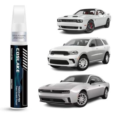Imagem de COSLAKE Tinta de retoque de carro (junta branca (PW7/GW7)) para Dodge, kit de reparo de arranhões de pintura de carro, solução rápida e fácil de reparar, caneta removedor de arranhões 2 em 1 com 2