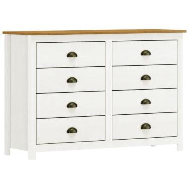 Imagem de Cômoda Para Quarto Closet 8 Gavetas Madeira Maciça Mazzaro F06 Branco 